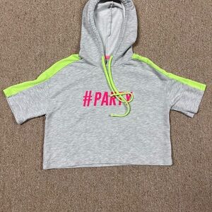 Gray and Neon Kids Hoodie Top